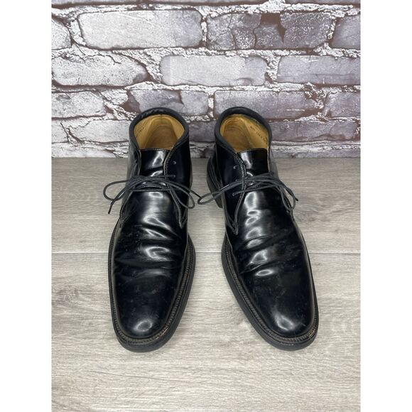 Cole Haan Waterproof Black Patent Leather Lace Chukka Boots Men Sz 10.5M US/44EU main image 6